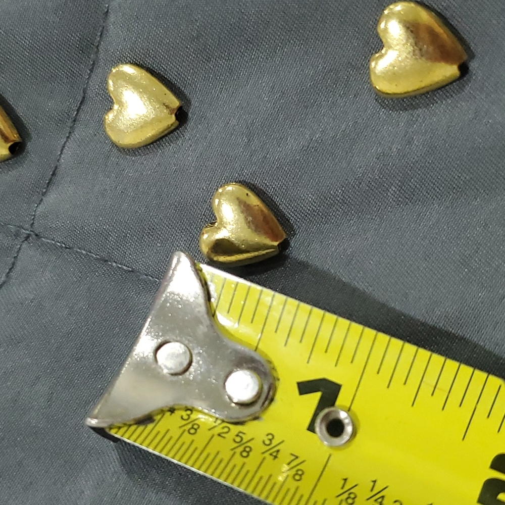 💥50% sale💥 10 Gold heart beads #1873 - Picture 2 of 3